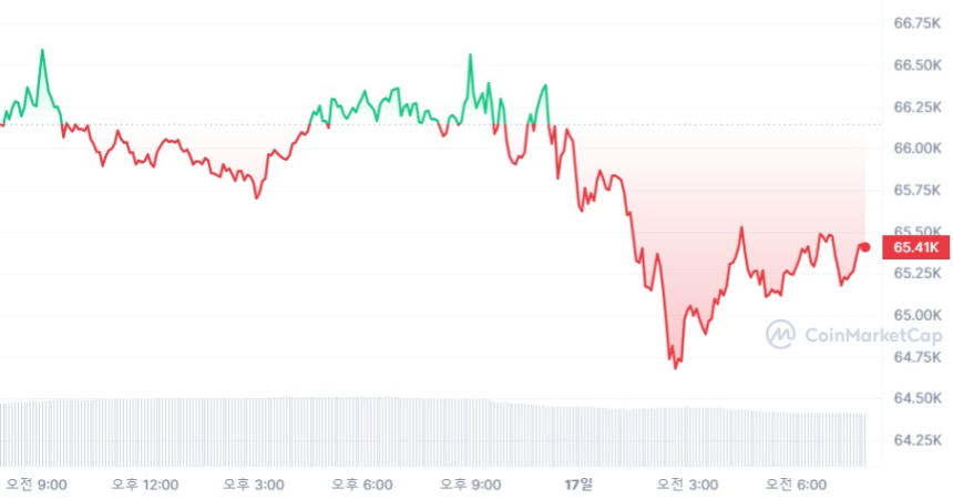  [시세브리핑] 비트코인 6만5940달러, 이더리움 3010달러선 