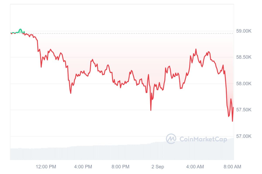 [시세브리핑] 암호화폐 시장 하락세...비트코인 5만7410달러