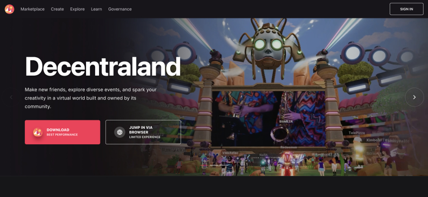 디센트럴랜드, NFT 프로젝트 중 개발 활동 선두