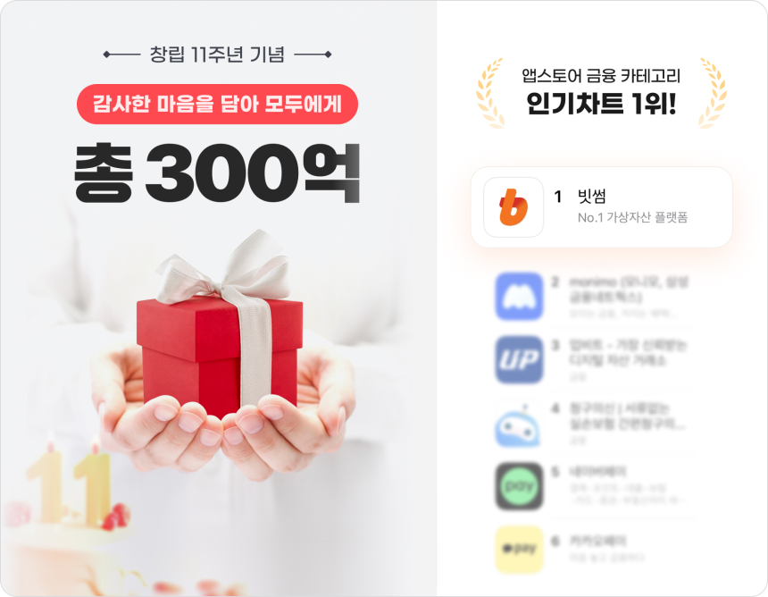  빗썸, 모든 이용자에 선물 랜덤 지급...총 '300억원' 상당