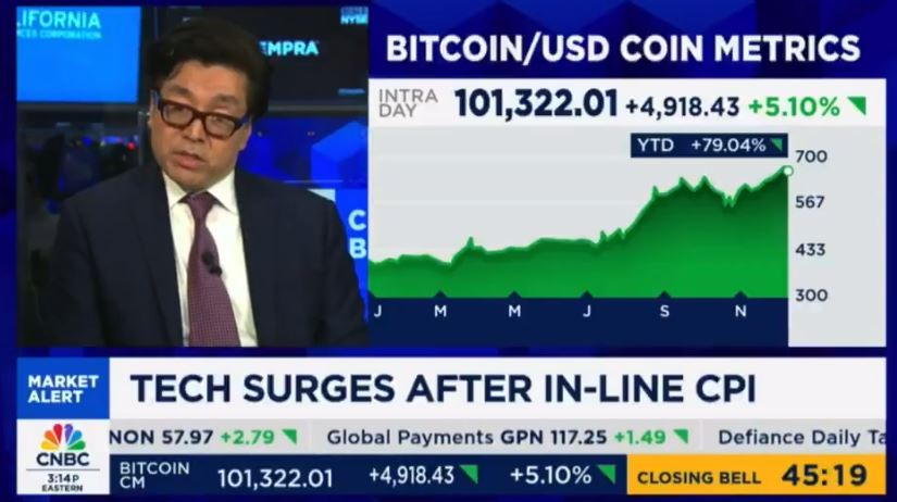 톰 리, 비트코인 목표가 25만 달러 재확인...