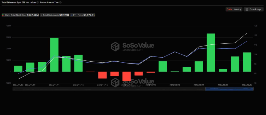 美 이더리움 현물 ETF, 8거래일 연속 순유입...거래량 급증