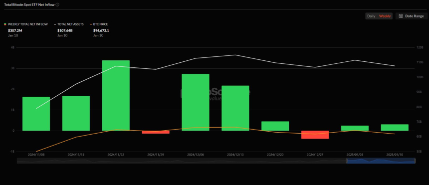 美 비트코인 현물 ETF 시장, 2주 연속 주간 순유입 흐름 유지
