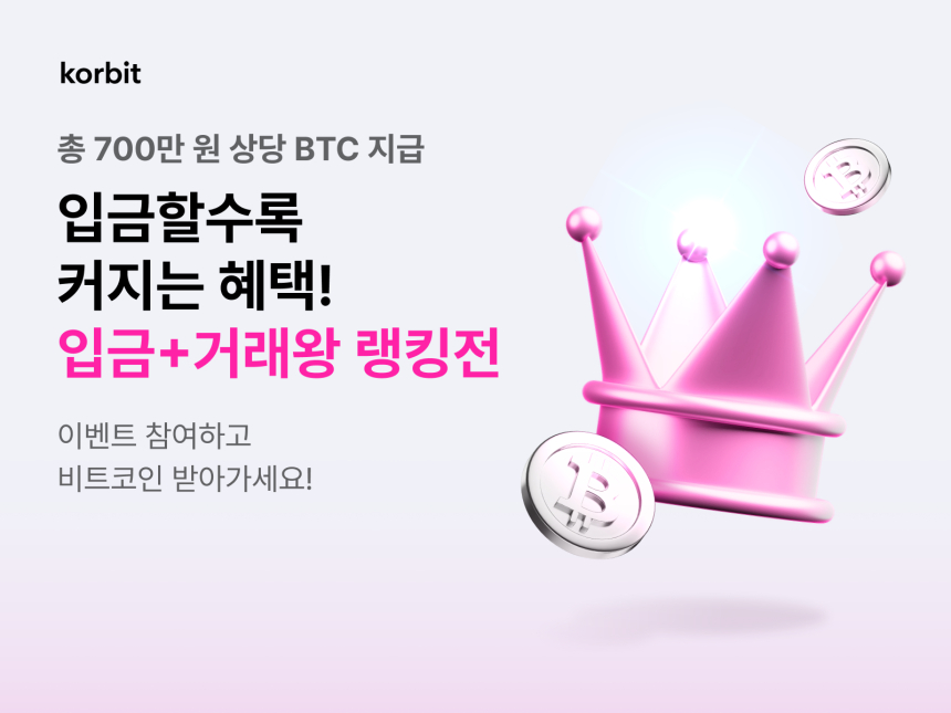  코빗, ‘입금+거래왕 랭킹전’ 이벤트 진행