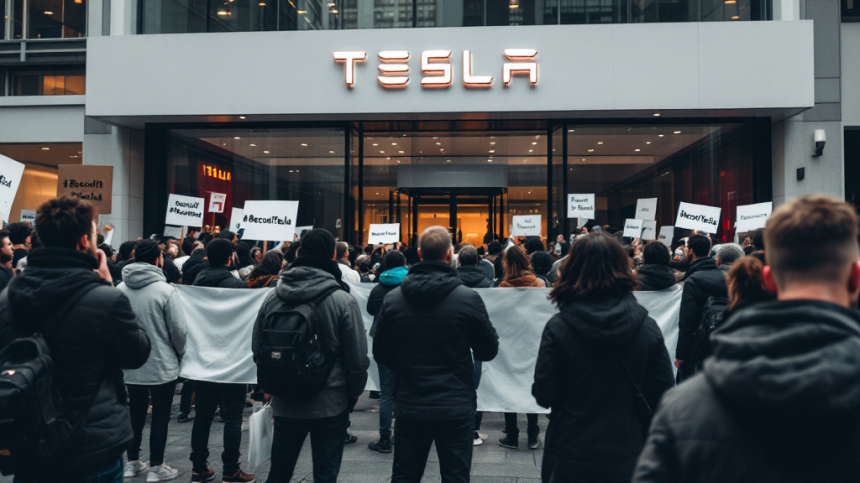  테슬라 쇼룸, 반(反) 머스크 시위로 ‘뜨거운 감자’ 되다 / Tokenpost 