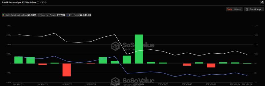  美 이더리움 현물 ETF 시장, 3거래일 연속 얕은 순유입세
