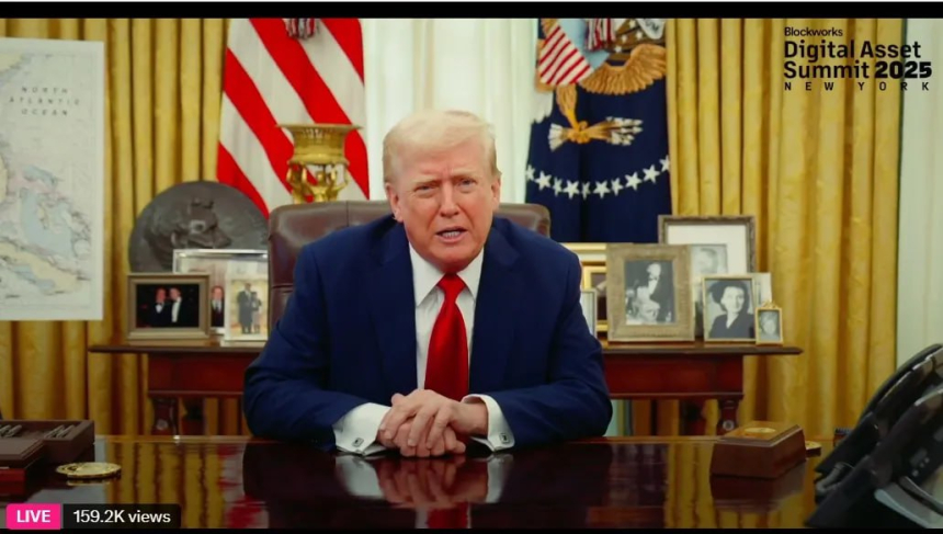  트럼프, 美 최초 암호화폐 컨퍼런스 연설… '미국이 글로벌 중심 될 것'