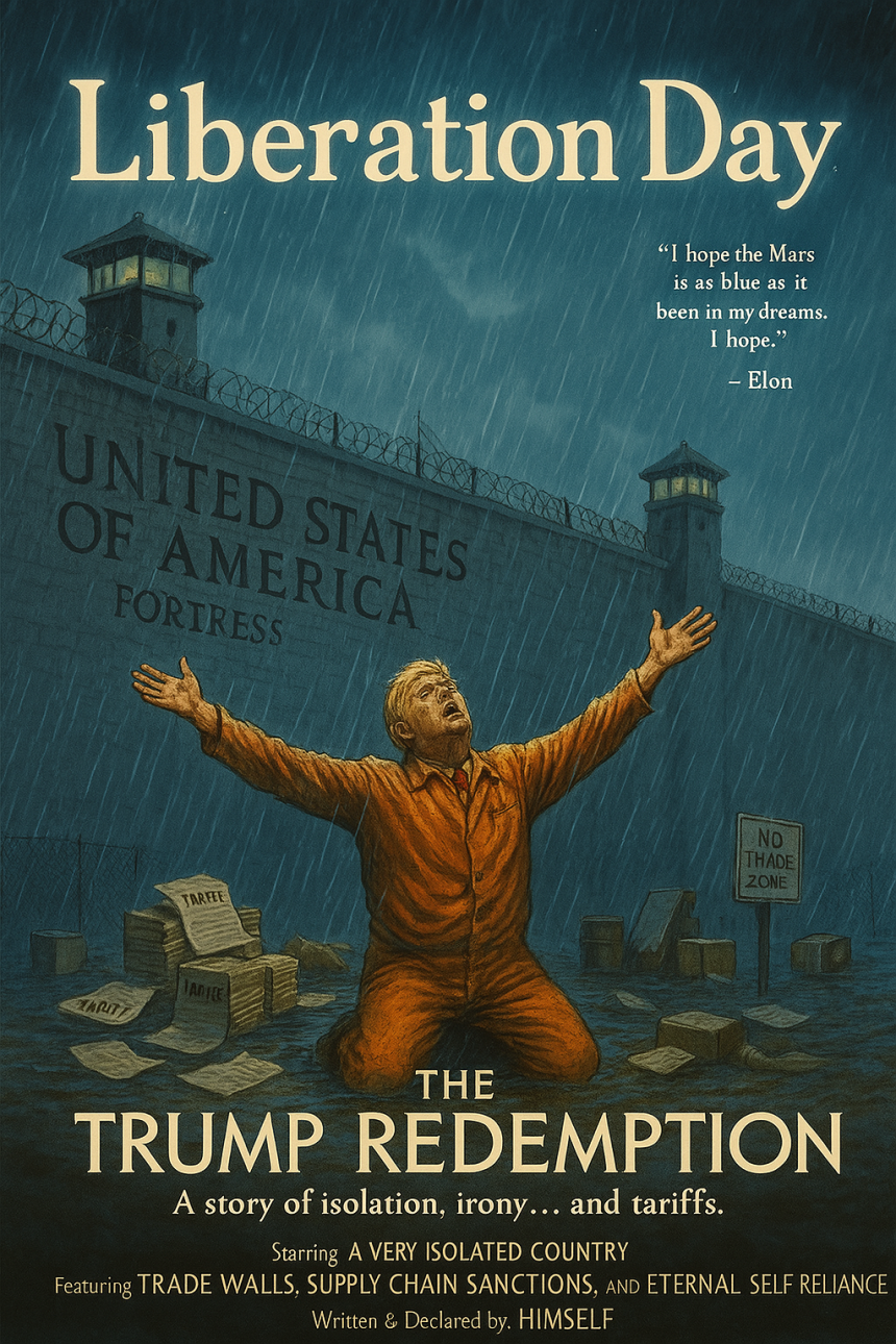  [토큰만평] ‘The Trump Redemption’… 관세로 스스로를 가둔 미국 감옥 속의 해방극장