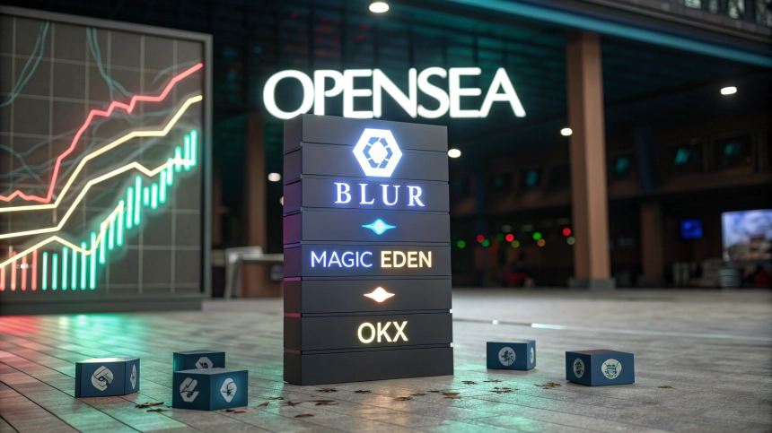 오픈씨, NFT 시장 침체 속 점유율 40%로 압도적 1위 탈환
