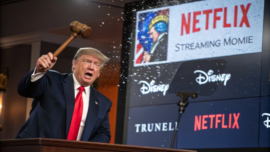  트럼프, 해외 제작 영화에 '100% 관세폭탄'… 넷플릭스·디즈니 급락