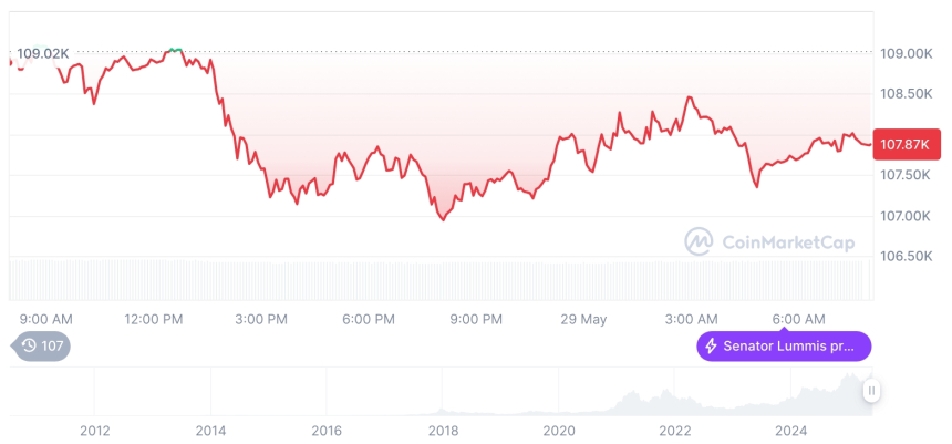  [저녁 시세브리핑] 암호화폐 시장 혼조세… 비트코인 107,899달러, 이더리움 2,729달러