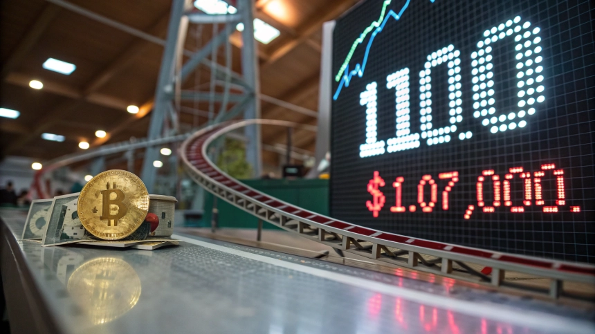  비트코인(BTC), 10만 7,000달러 돌파 후 급등락…시총 2조 달러 유지