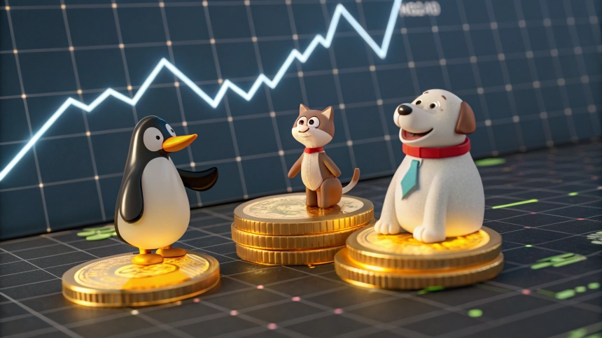 밈코인 상승세 지속, 펭귄·팝캣·브렛 주목
