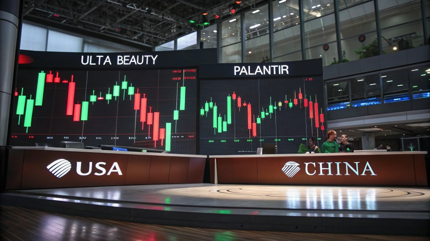  美 증시 하락 속 울타 뷰티·팔란티어 '방긋'…제약·화학주는 급락