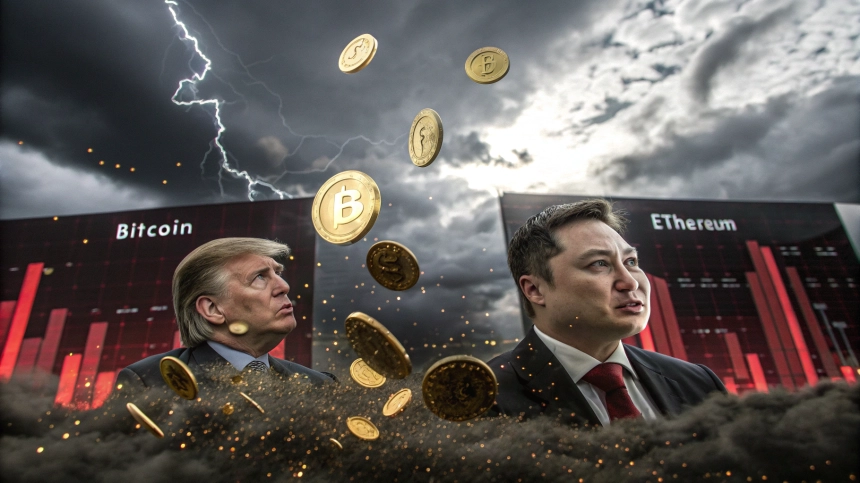 트럼프-머스크 갈등 여파, 암호화폐 시총 하루 만에 2.3% 급락