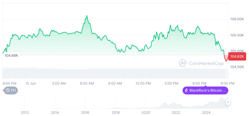  [모닝 시세브리핑] 암호화폐 시장 혼조세… 비트코인 10만4805달러, 이더리움 2,505달러