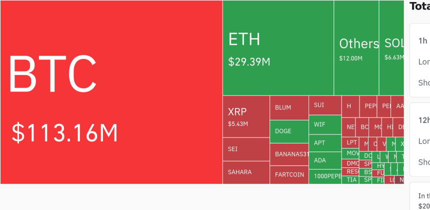 암호화폐 시장, 24시간 동안 1억6000만 달러 청산…숏 포지션 비중 이례적 증가