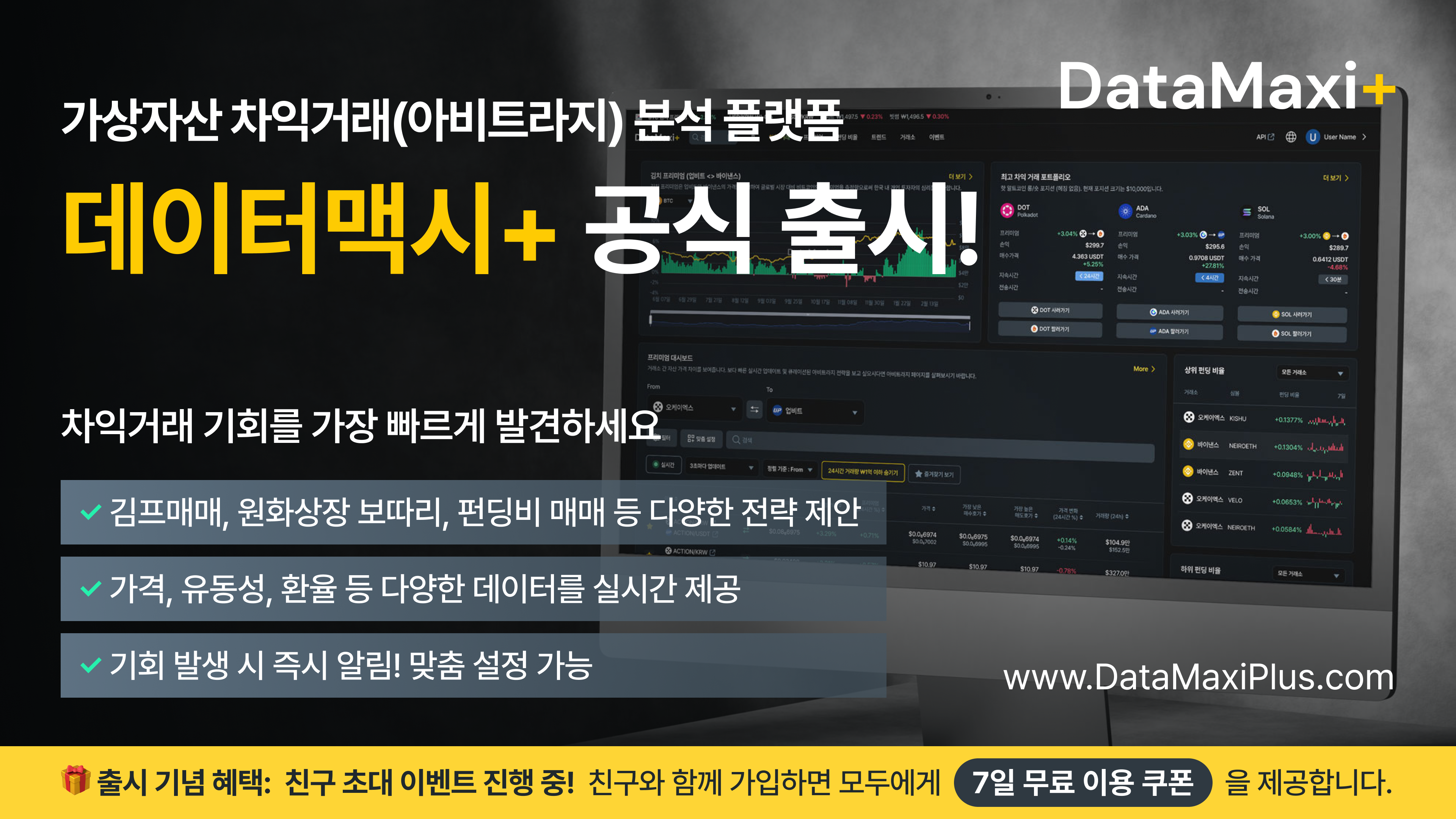 “김치 프리미엄·보따리 전략 한눈에”… 가상자산 아비트라지 분석 플랫폼 ‘데이터맥시플러스’ 출시