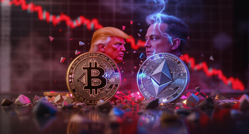  머스크·트럼프 설전에 암호화폐 시총 3.42% 급락…비트코인 $10만 선 위태