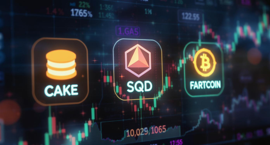  코인베이스, CAKE·SQD·FARTCOIN 상장 발표…단기 급등 후 되돌림