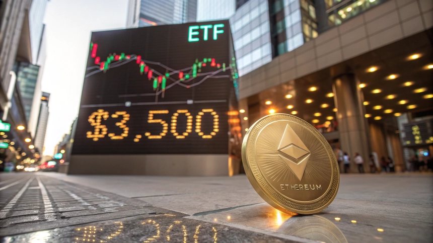이더리움(ETH), 6개월 만에 3,500달러 돌파 임박…ETF 자금 유입과 온체인 증가가 견인