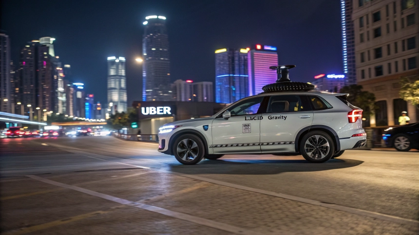  우버, 루시드·누로와 손잡고 로보택시 2만대 쏜다… 루시드 주가 45% 급등