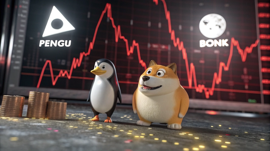 하락장 속 반짝이는 밈 코인… 퍼지펭귄(PENGU)·본크(BONK)만 상승