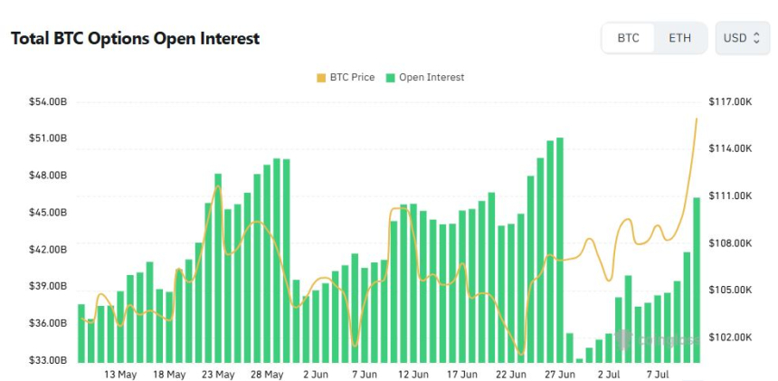 [비트 옵션 데일리] 하루새 미결제약정 10%, 거래량 86% 급증
