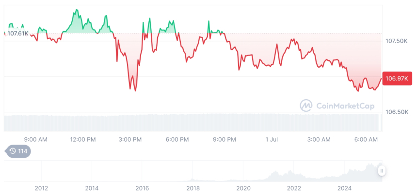  [저녁 시세브리핑] 암호화폐 시장 혼조세… 비트코인 10만6925달러, 이더리움 2460달러