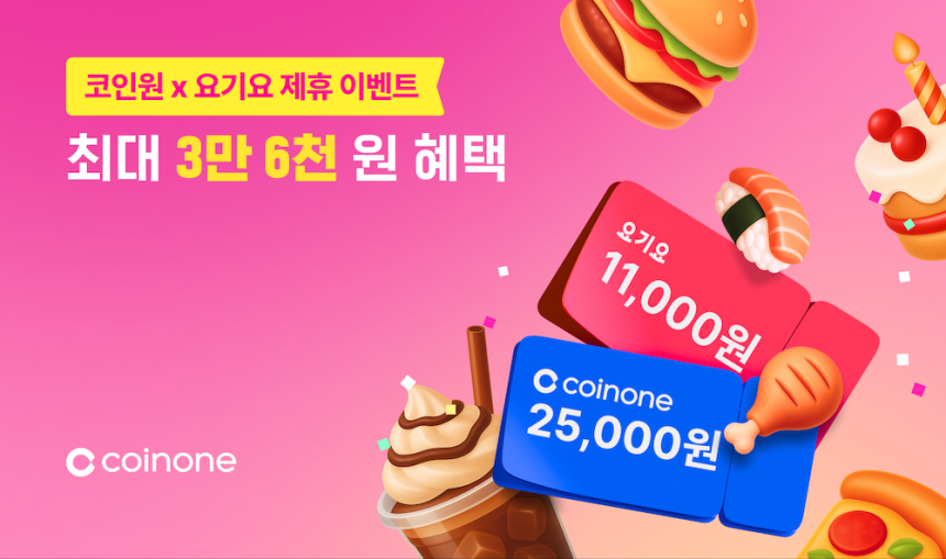  코인원-요기요 제휴, 최대 3.6만원 상당 비트코인·할인 쿠폰 제공