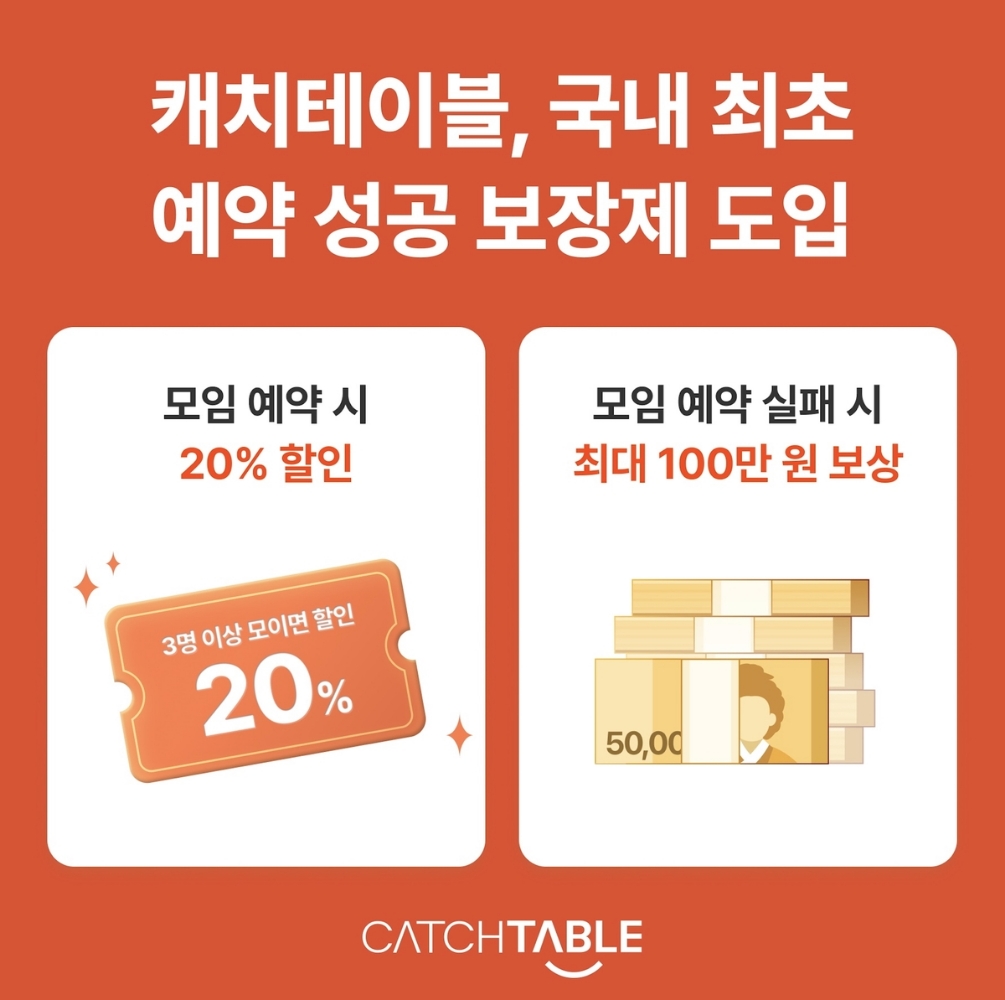 “자리 안 바뀝니다”…캐치테이블, 좌석 보장에 최대 100만 원 보상