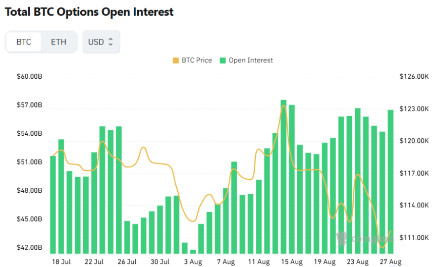 [비트 옵션 데일리] 미결제약정 565억 달러…거래량 풋옵션 56% '반전 신호'