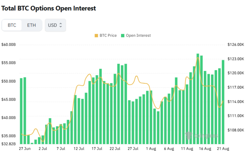  [비트 옵션 데일리] 미결제약정 558억 달러, 전일比 4% 증가...콜옵션 우위 유지