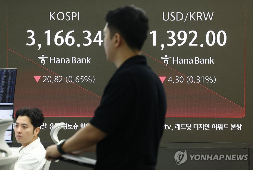  엔비디아 실적 부담에 국내 증시 하락…삼성전자·SK하이닉스도 약세