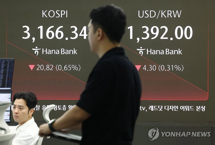 엔비디아 실적 부담에 국내 증시 하락…삼성전자·SK하이닉스도 약세