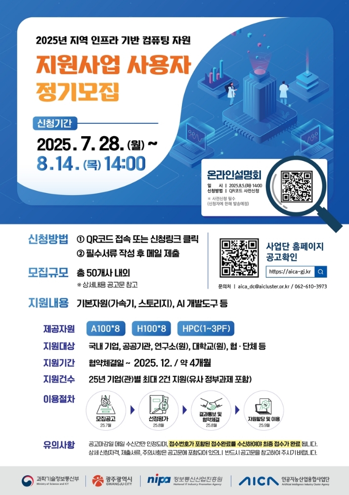 광주, AI 슈퍼컴 전면 지원…국내 중소기업에 'GPU 서버+스토리지' 제공