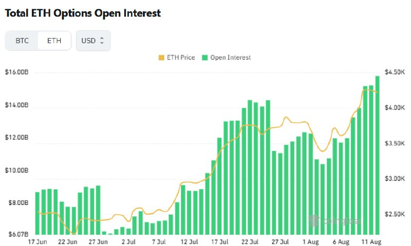  [이더 옵션 데일리] 미결제약정 157억 달러 돌파…콜옵션 비중 67%
