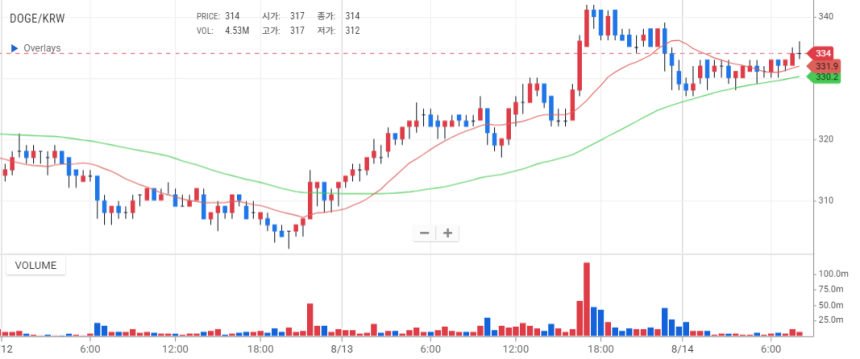 [오늘의 주목 코인] 도지코인(DOGE) 3.73% 상승…트럼프 지지 발언에 시장 관심 집중