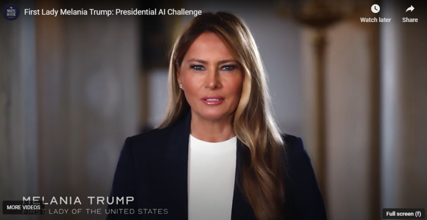  멜라니아 여사, 'AI 챌린지' 캠페인 앞장…미 전역 AI 교육 본격화