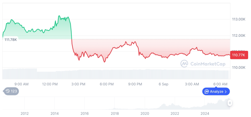  [저녁 시세브리핑] 암호화폐 시장 혼조세… 비트코인 110,763달러, 이더리움 4,301달러