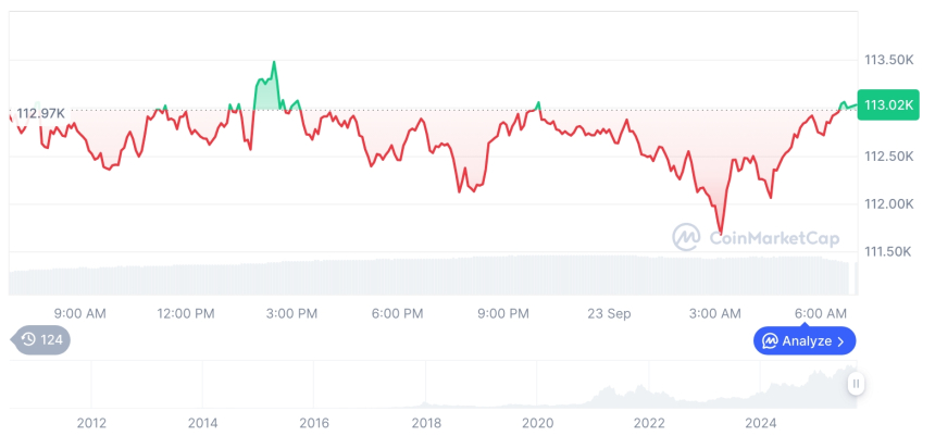 [저녁 시세브리핑] 암호화폐 시장 혼조세… 비트코인 113,064달러, 이더리움 4,208달러