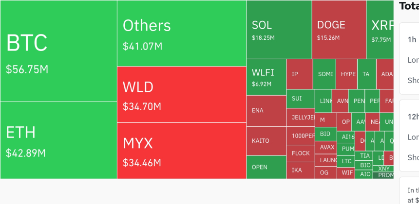 암호화폐 시장, 24시간 동안 1억8070만 달러 청산…숏 포지션 비중 높아