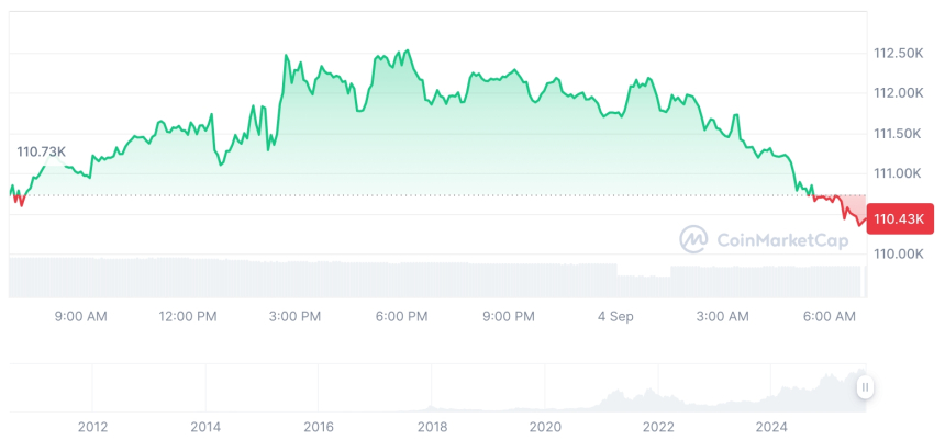  [저녁 시세브리핑] 암호화폐 시장 혼조세… 비트코인 110,426달러, 이더리움 4,366달러
