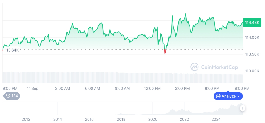  [모닝 시세브리핑] 암호화폐 시장 혼조세… 비트코인 11만4434달러, 이더리움 4417달러