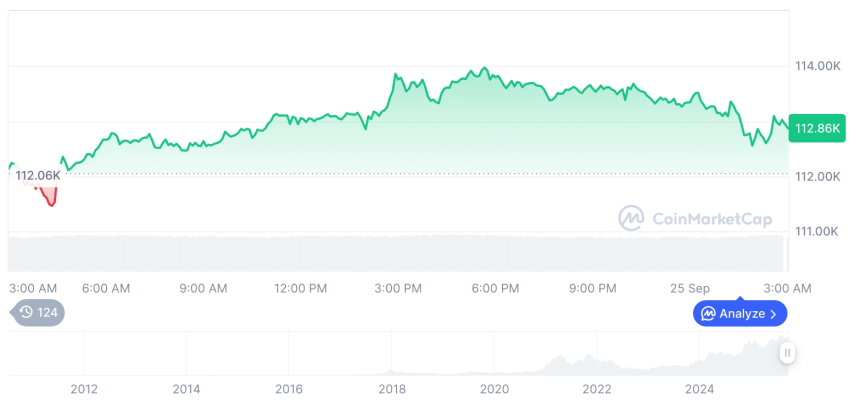  [오후 시세브리핑] 암호화폐 시장 혼조세… 비트코인 112,903달러, 이더리움 4,103달러