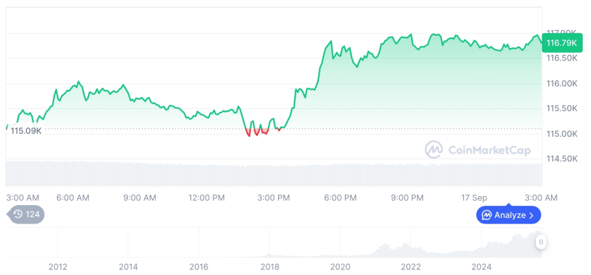  [오후 시세브리핑] 암호화폐 시장 혼조세… 비트코인 11만6751달러, 이더리움 4532달러