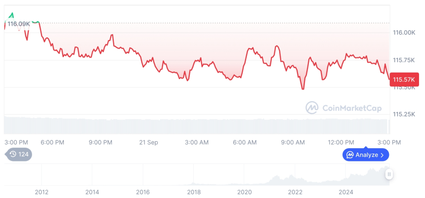  [자정 시세브리핑] 암호화폐 시장 혼조세… 비트코인 11만5563달러, 이더리움 4475달러
