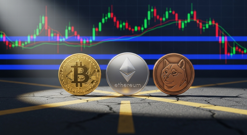  비트코인·이더리움·시바이누, 변곡점 도래…기술적 지지선 놓고 방향성 싸움