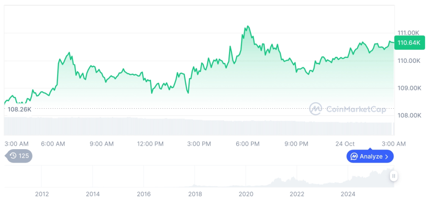  [오후 시세브리핑] 암호화폐 시장 혼조세… 비트코인 110,667달러, 이더리움 3,891달러