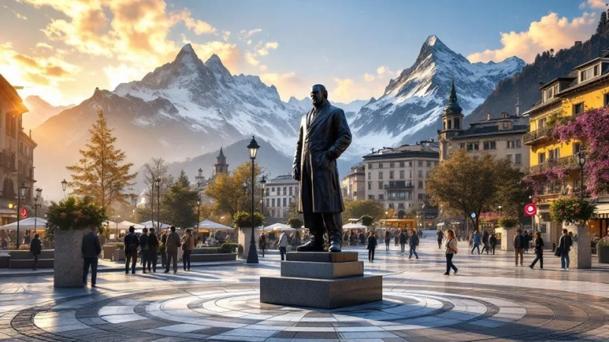 스위스 루가노, 사토시 나카모토 동상 공개